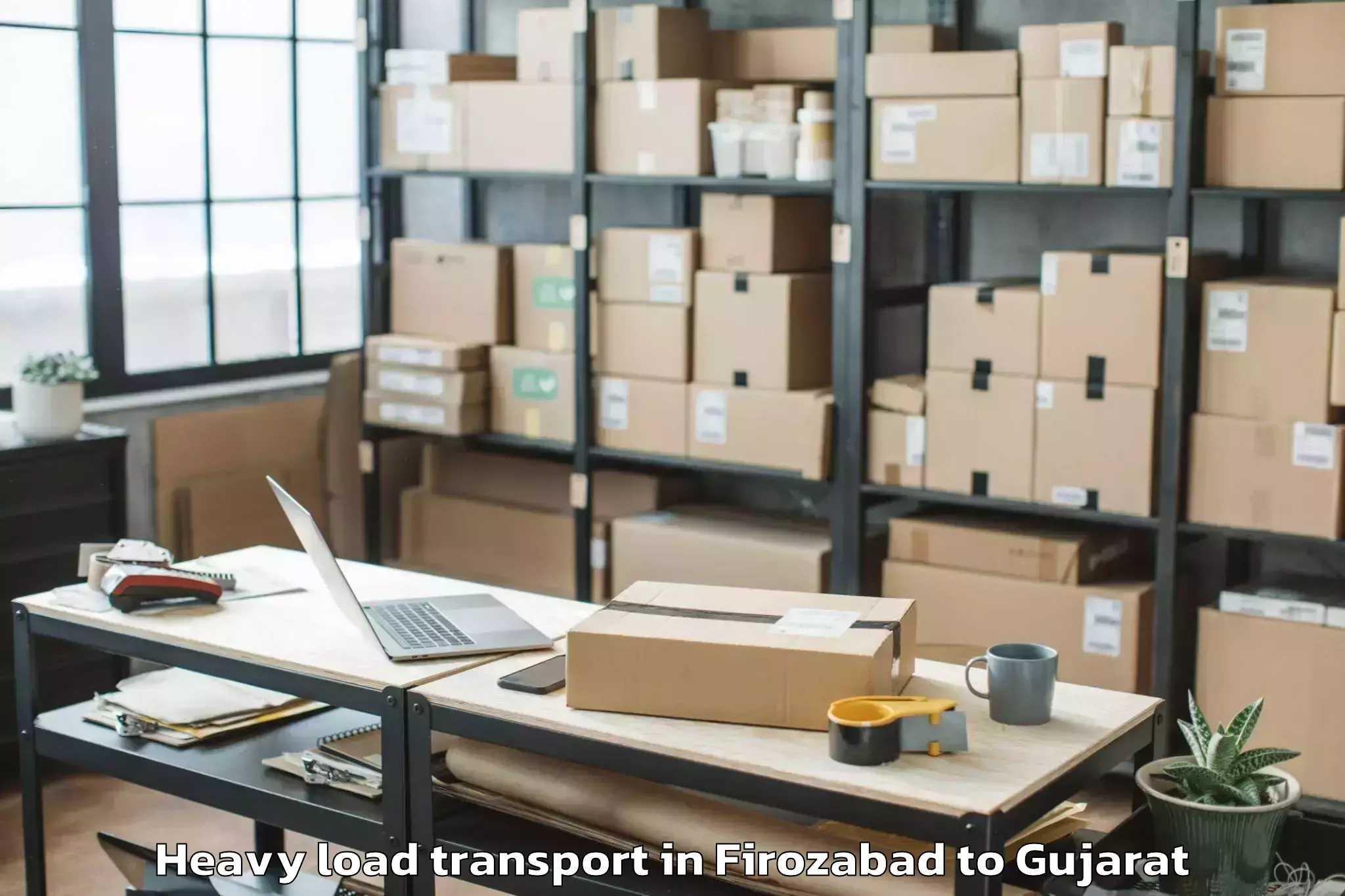 Efficient Firozabad to Gandhidham Heavy Load Transport